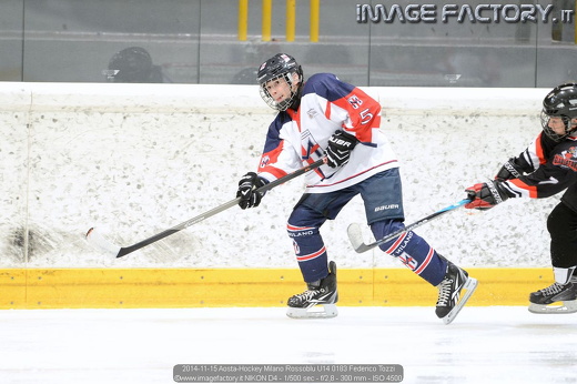 2014-11-15 Aosta-Hockey Milano Rossoblu U14 0183 Federico Tozzi
